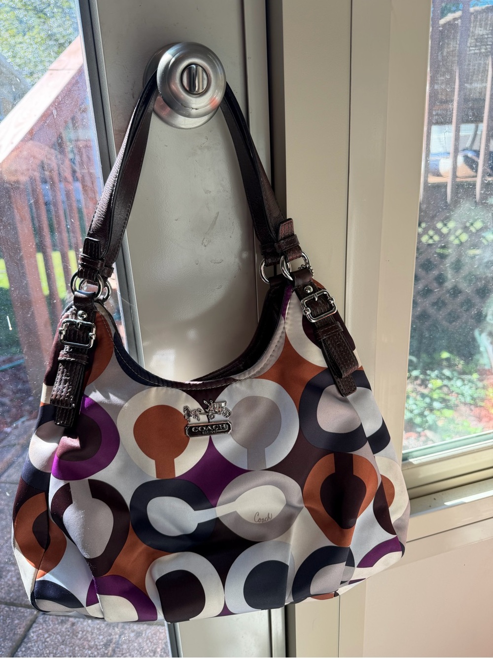 Coach Multicolor Op Art Sateen Hobo Shoulder Bag – Style F18944